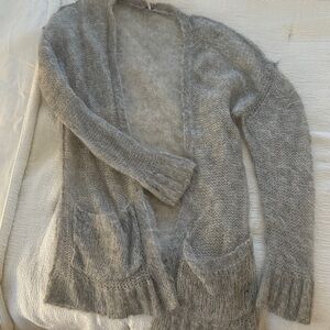 Free People Soft Gray Cardigan Sweater
